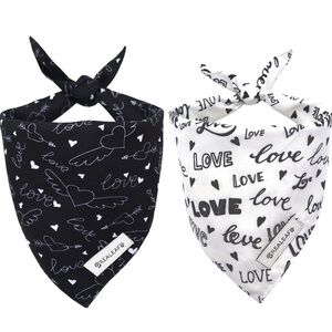 Realeaf Dog Bandana, Triangle Reversible Love Pet Scarf for boys or girls,NWT